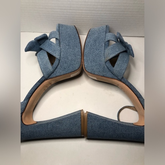 ANTONIO MELANI Denim Blue Platform Sandals NWOT size 9.5 - Picture 9 of 13